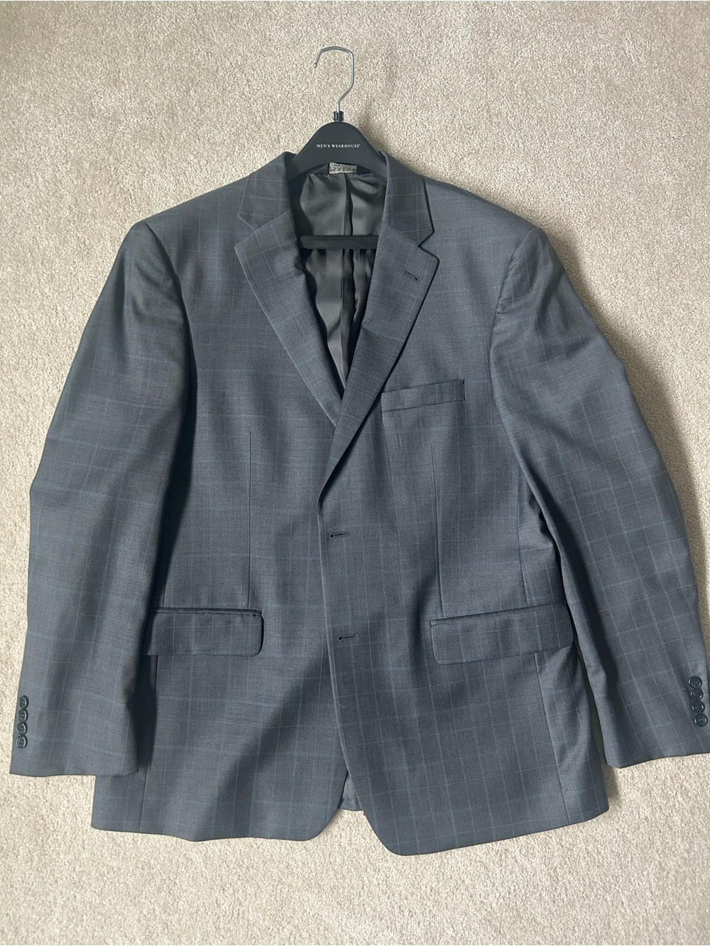 Jos. A. Bank Men's Charcoal Gray Windowpane Suit